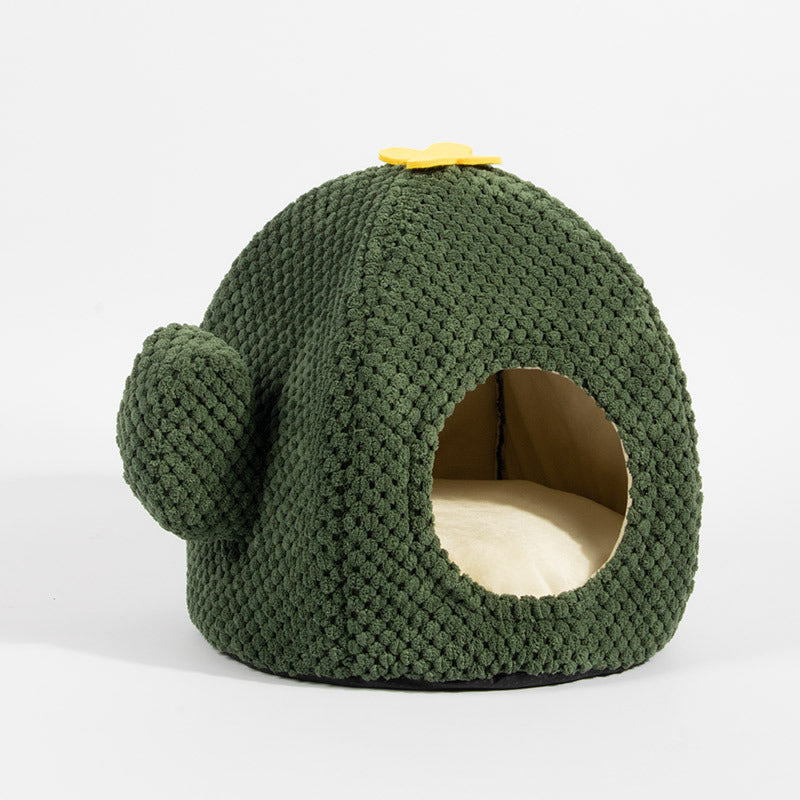 Cactus Cat Cave Bed - Warm, Enclosed & Adorable