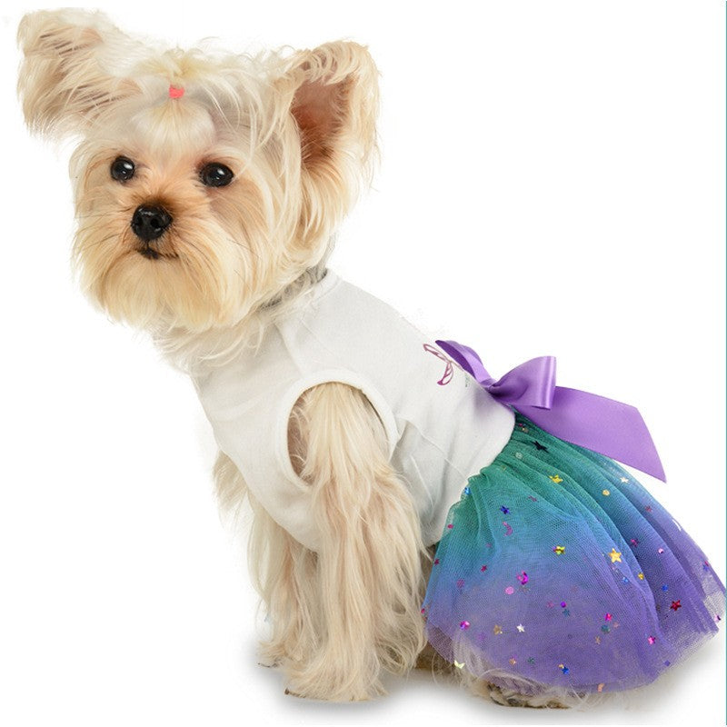 Starry Sky Gradient Jumper Skirt for Dogs