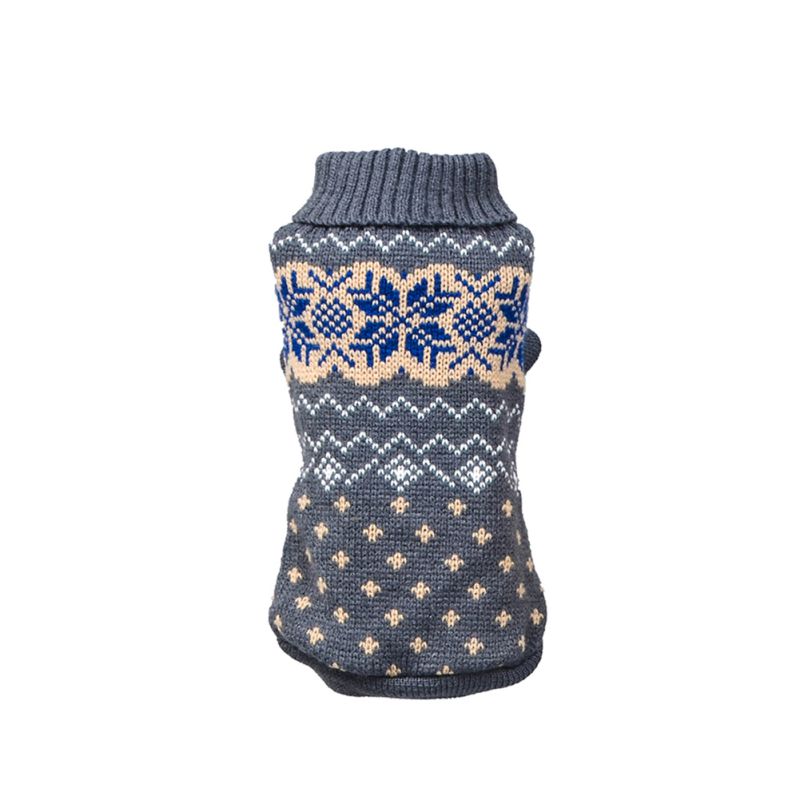 Stretch Snowflake Print Dog Sweater - Warm Autumn & Winter