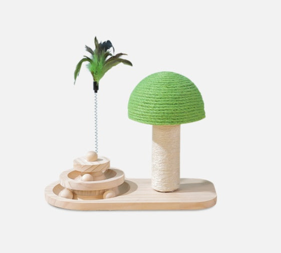 Cat Scratching Post Tree with Sisal Balls & Mushroom Turntable
