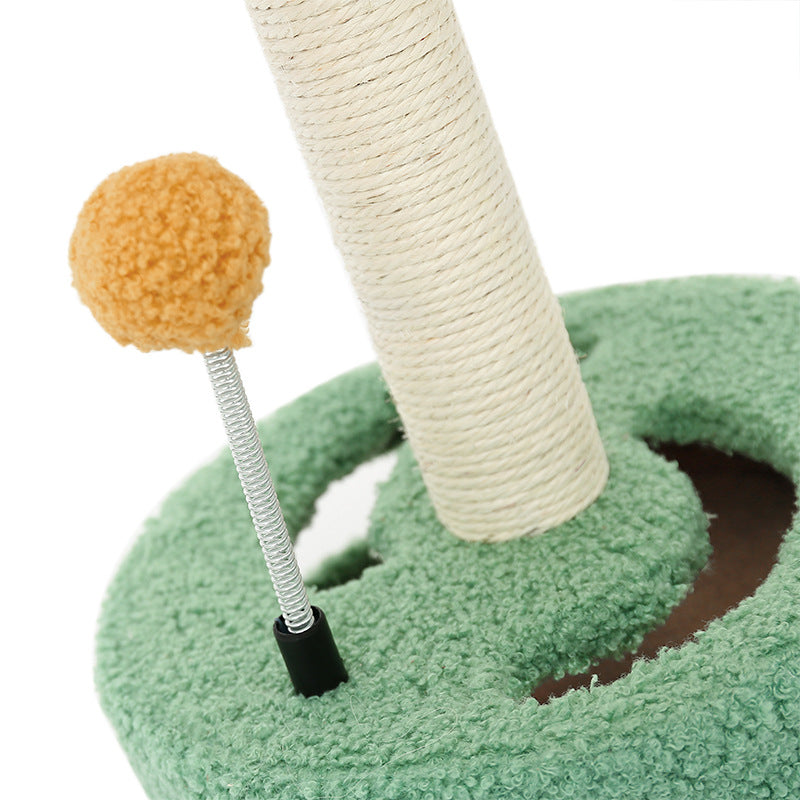 Flowered Sisal Cat Scratch Tower with Climbing Frame | Cat Claw Toy