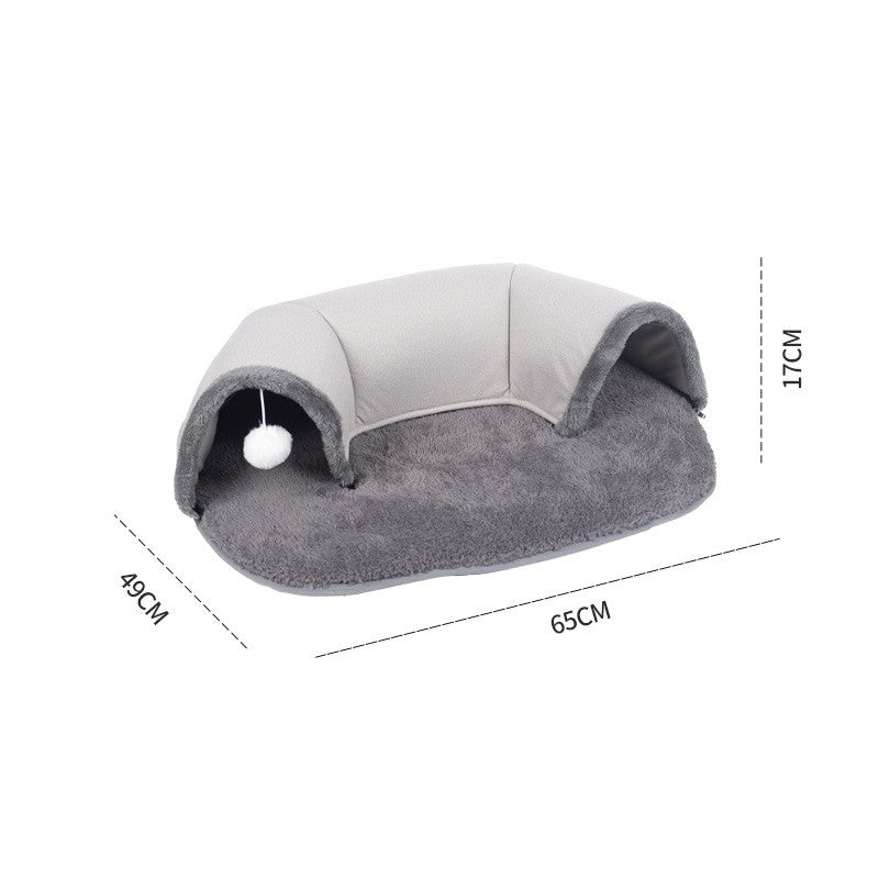 Plush Cat Tunnel Nest - Cosy Autumn & Winter Hideaway