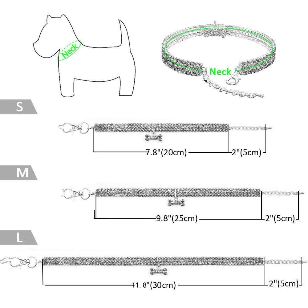 Red Diamond Pet Collar – Elastic Necklace Style for Dogs & Cats | White, Pink & Red | S, M & L