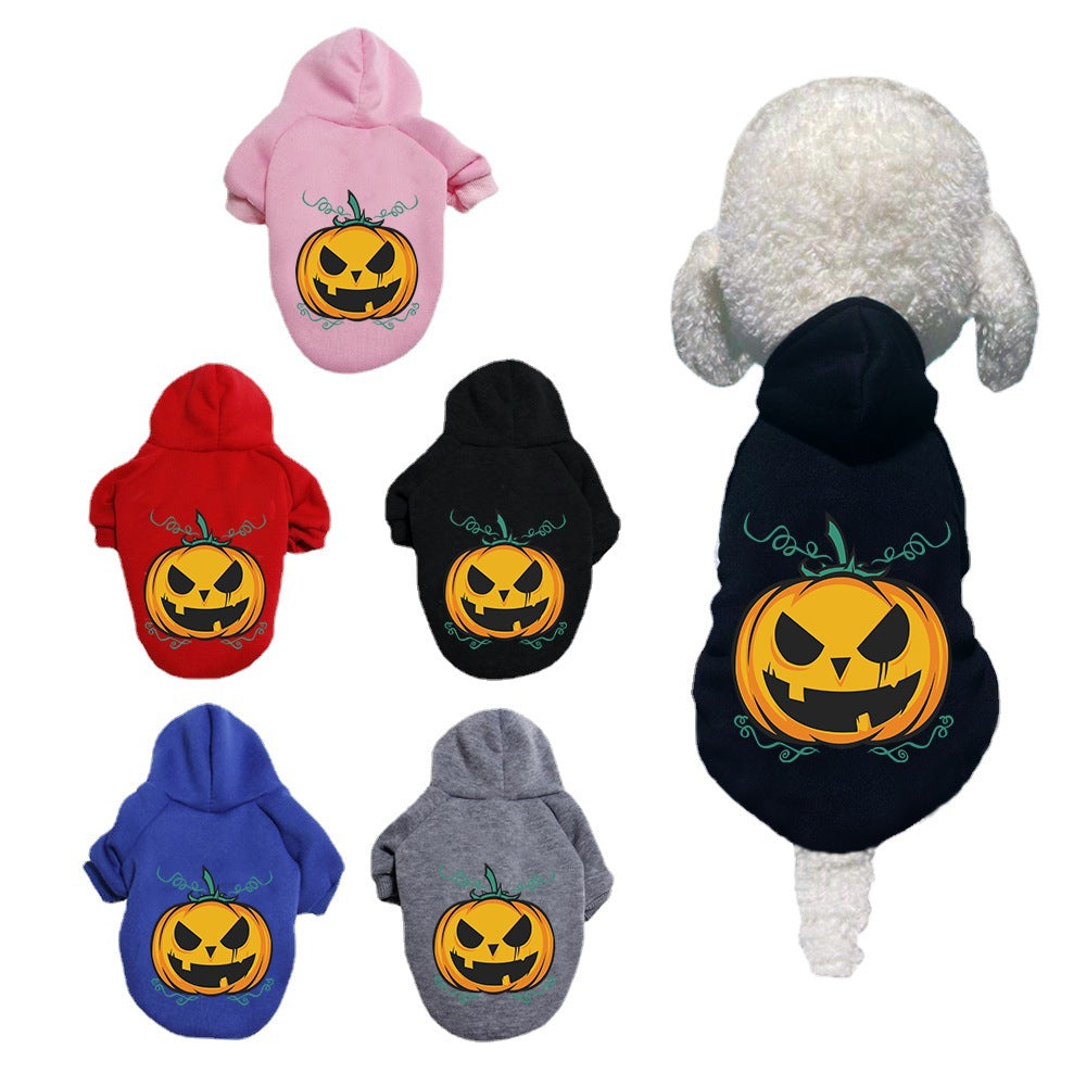 Halloween Pumpkin Print Dog Sweater - Spooky Season Style (All Sizes