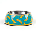 Patterned Stainless Steel & Melamine Pet Bowl – Cute Designs for Dogs & Cats | S, M & L