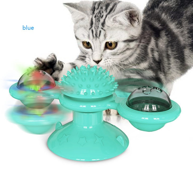 Cat Rotating Windmill Toy - Scratch, Itch & Teeth Cleaning Multi-Function
