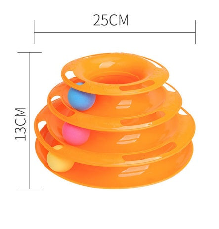 4-Layer Cat Ball Tower Track Toy - Interactive Rolling Ball Turntable