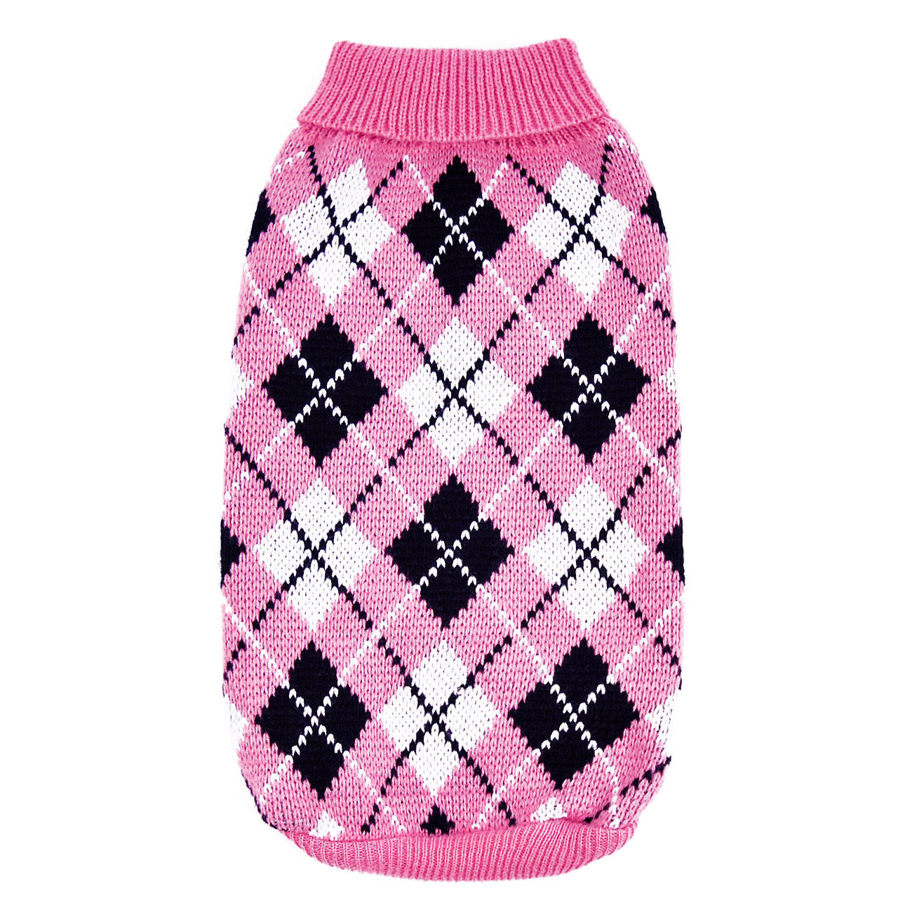 Geometric Diamond Knitted Dog & Cat Sweater - Round Neck Autumn & Winter