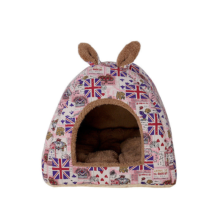 Union Jack Bunny Ears Pet Nest for Cats & Dogs