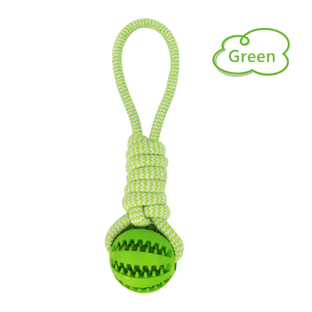 TPR & Cotton Rope Dog Chew Ball – Bite-Resistant Dental Toy | 25cm | Blue, Orange & Green