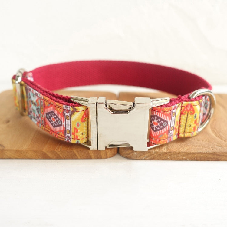 Bohemian Cat & Dog Collar with Bell – Adjustable Polyester Collar with D-Ring | XS–XL