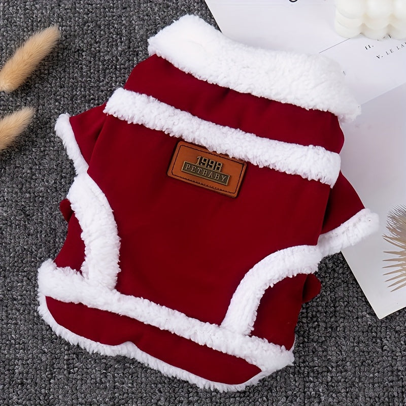 Santa Claus Knitted Dog Vest – Cosy Christmas Jacket for Small & Medium Dogs