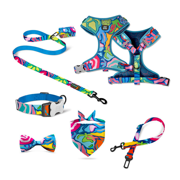 Pink Sunflower Pet Set (4pc Set)| Collar, Harness, Lead & Waste Bags