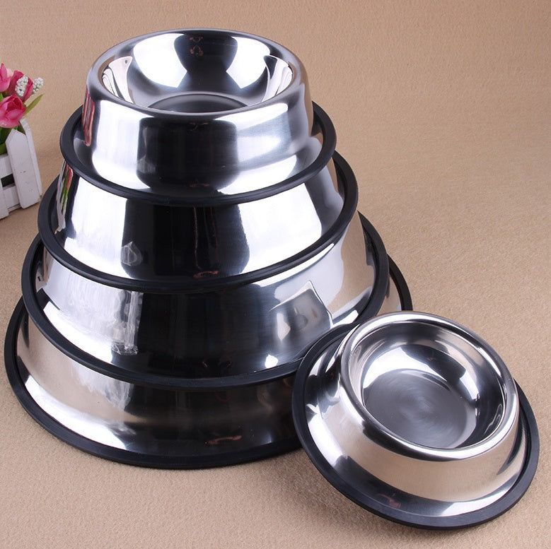 Non-Slip Stainless Steel Pet Bowl – 6 Sizes | Single or Twin Pack
