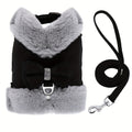 For Small And Medium Sized Dogs, Soft Fabric Dog Bow Tie Vest Harness Dress With Walking Traction Rope, Warm Dog Harness And Leash Set