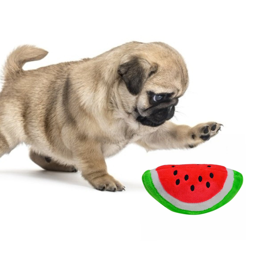Fruit & Cartoon Plush Squeaky Pet Toy Set - 15 Designs