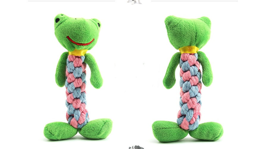 Cute Character Plush Squeaky Molar Dog Toy - 8 Designs