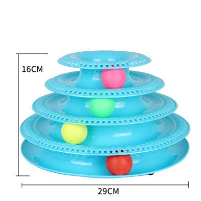 4-Layer Cat Ball Tower Track Toy - Interactive Rolling Ball Turntable