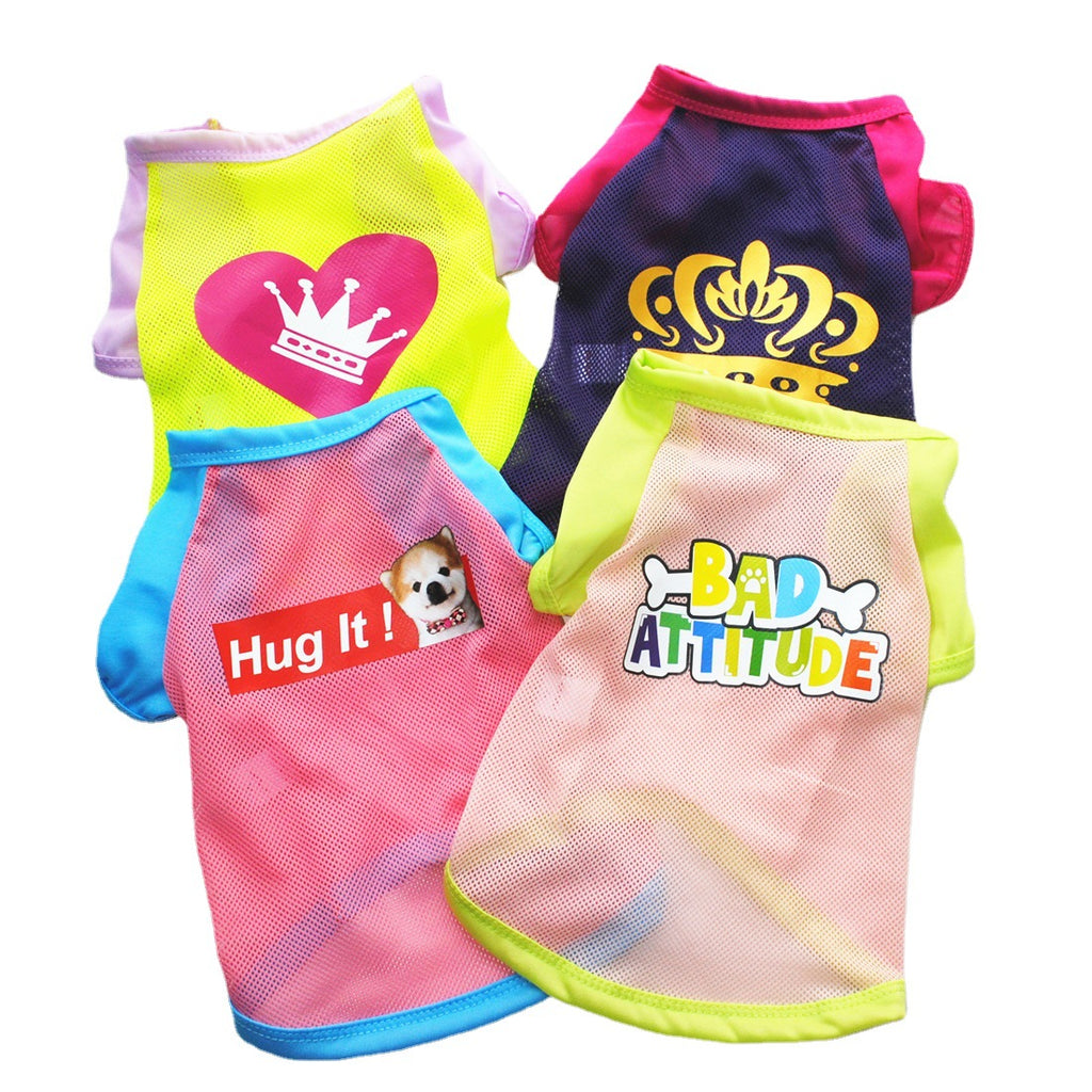 Pet Attitude Range Cotton Pet Vest T-Shirt - For Small Dogs & Cats
