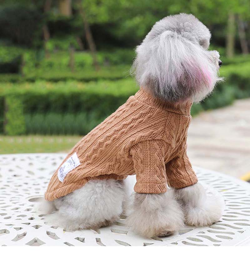 Pure Colour Knitted Dog Sweater - Acrylic Autumn & Winter Essential
