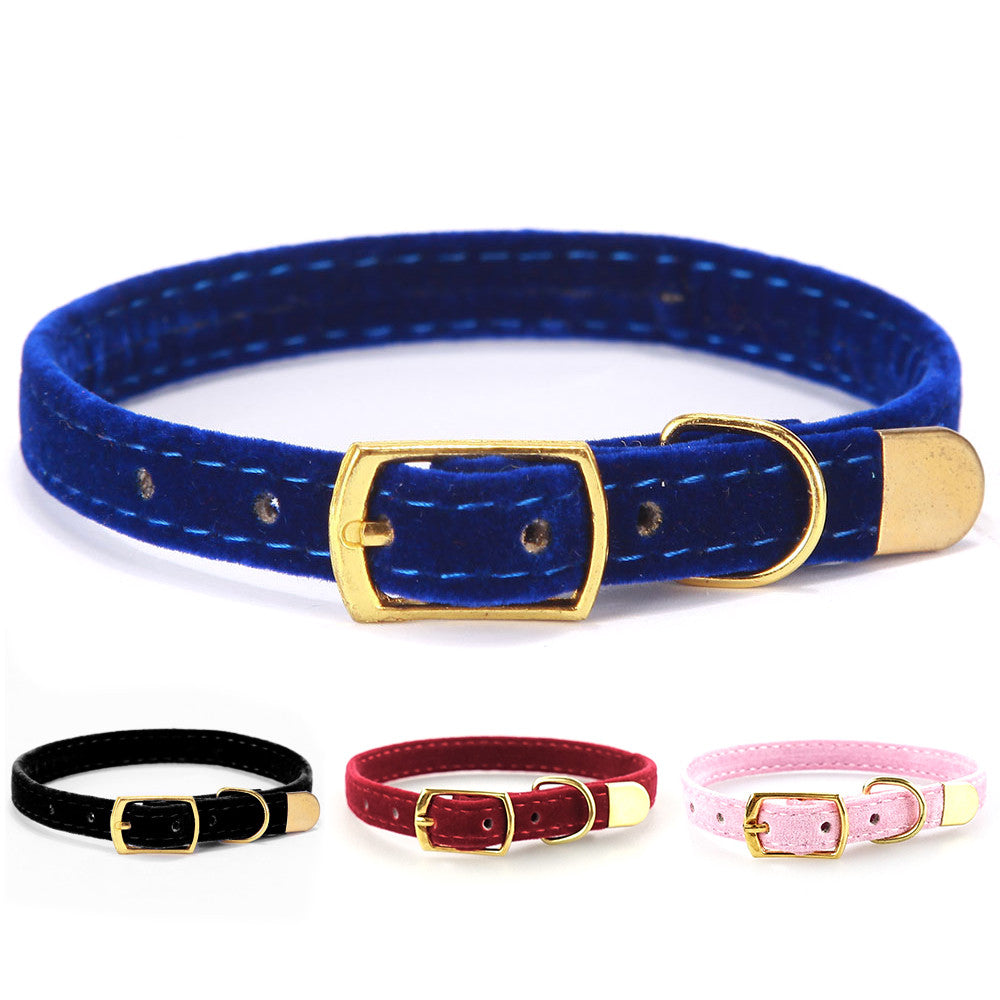 Flocked Velvet Cat Collar | Pink, Red, Black & Blue