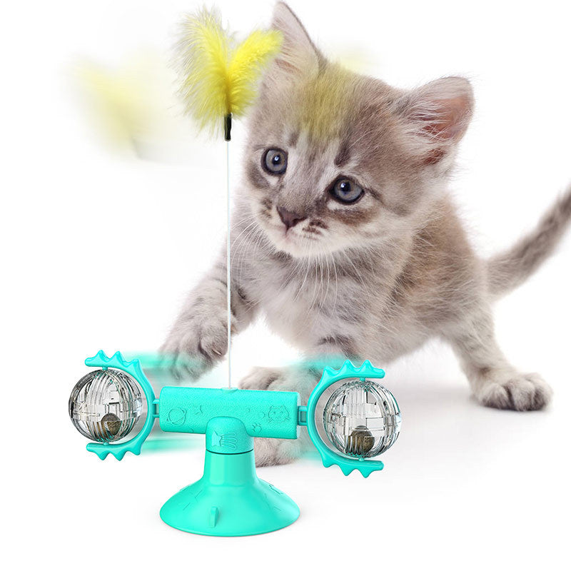 Cat Rotating Windmill Toy - Scratch, Itch & Teeth Cleaning Multi-Function