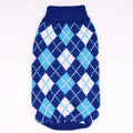 Geometric Diamond Knitted Dog & Cat Sweater - Round Neck Autumn & Winter