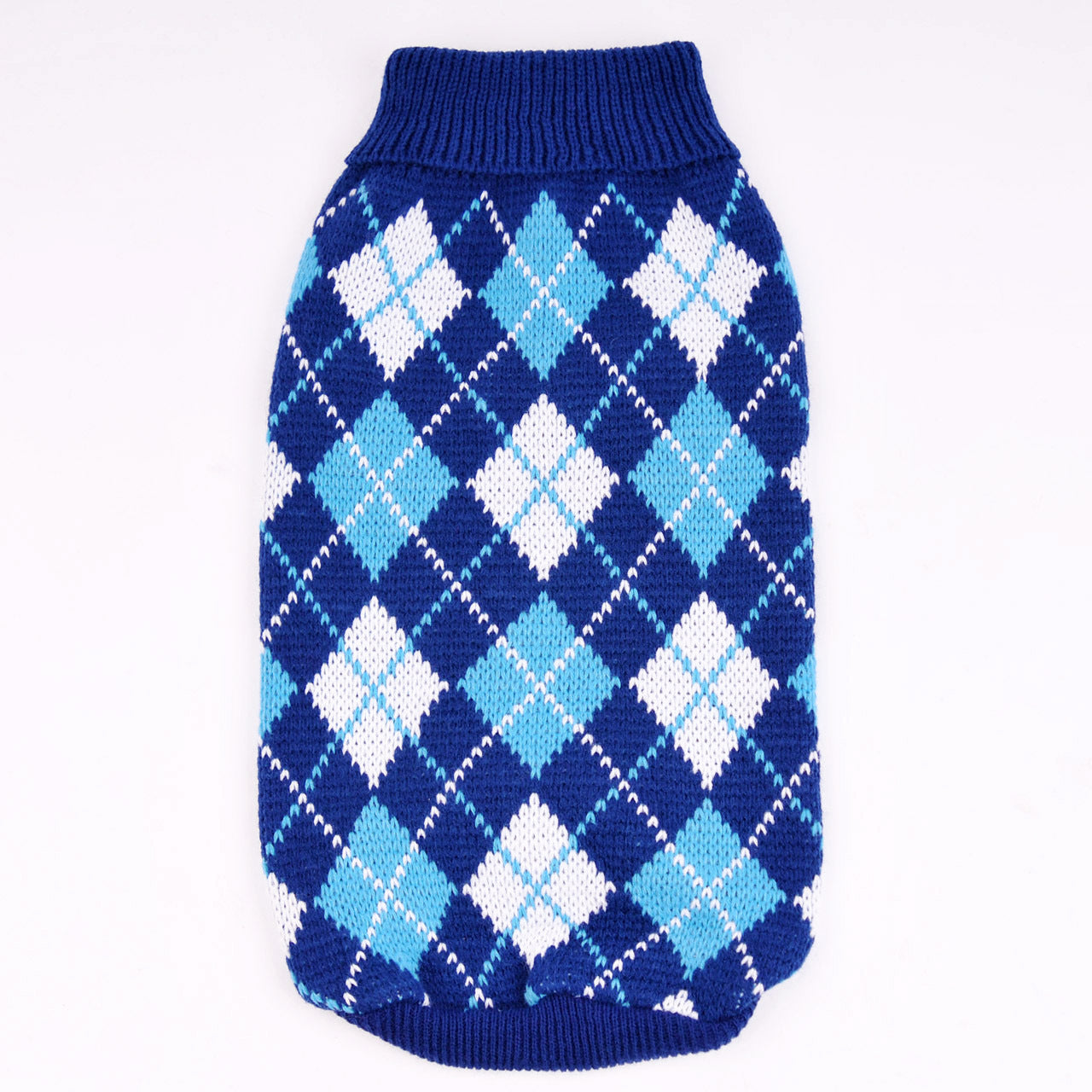 Geometric Diamond Knitted Dog & Cat Sweater - Round Neck Autumn & Winter
