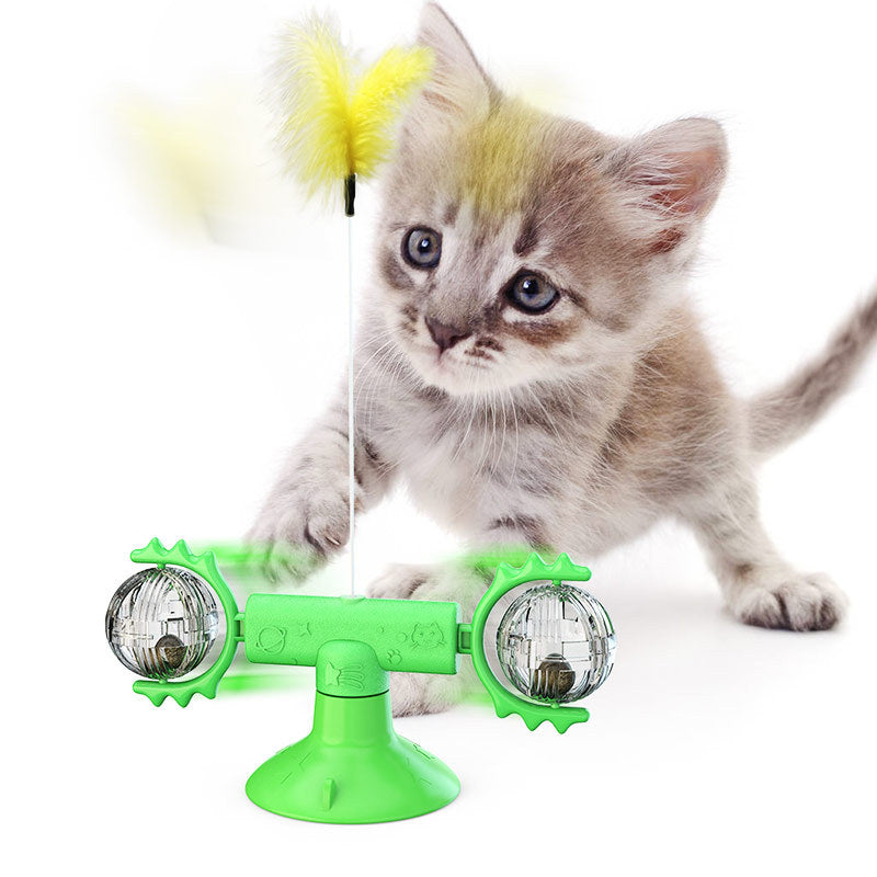Cat Rotating Windmill Toy - Scratch, Itch & Teeth Cleaning Multi-Function