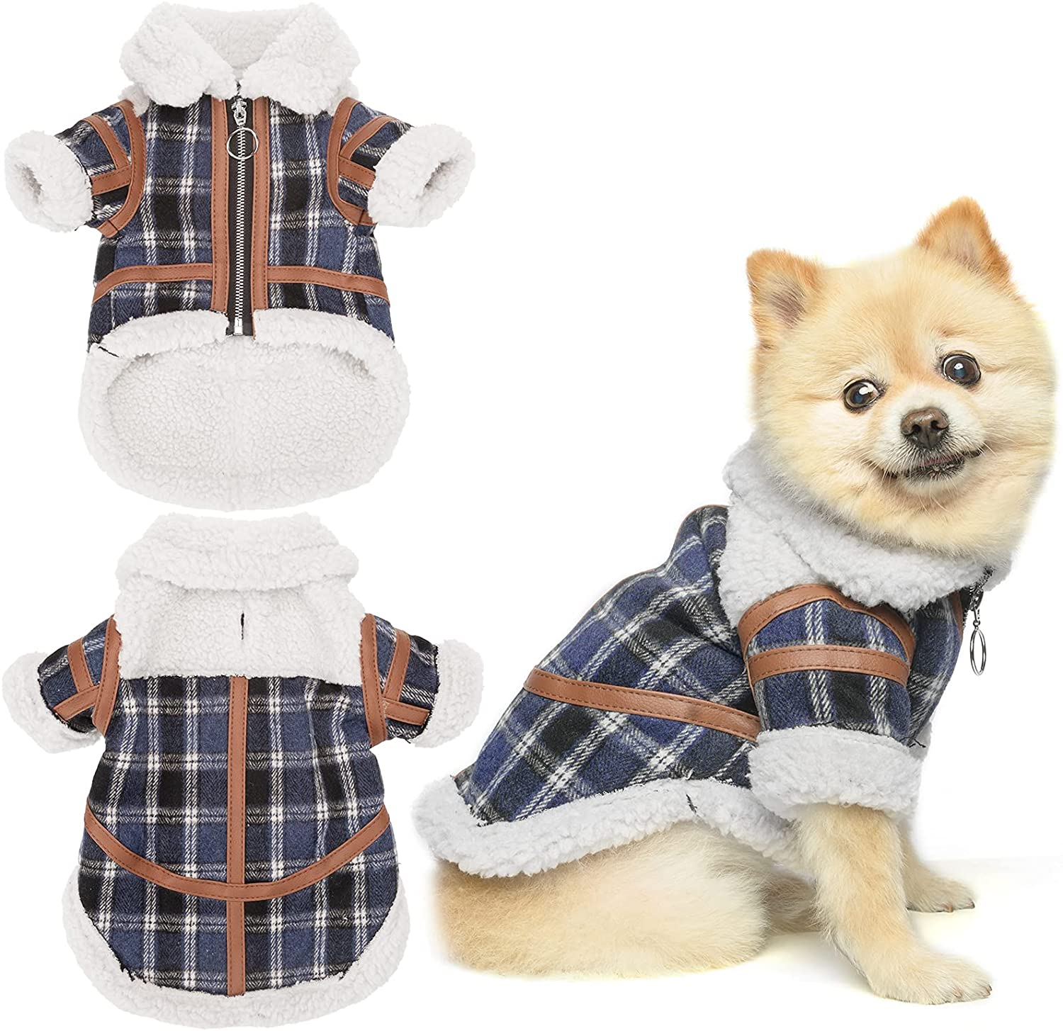 DogLuxe Plaid Lamb Velvet Jumper - Cosy Two-Legged Winter Top