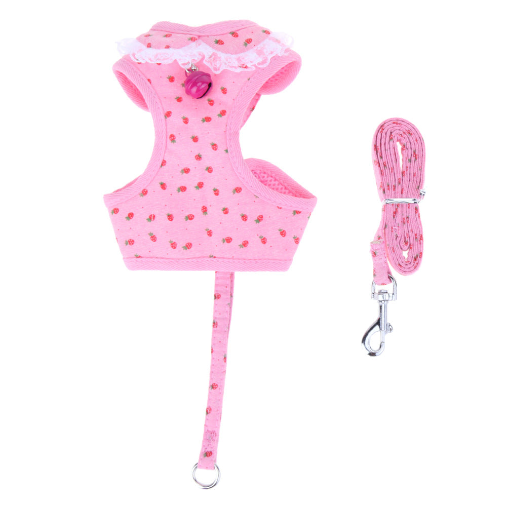 Strawberry Design Chest Harness  (Grey OR Pink)