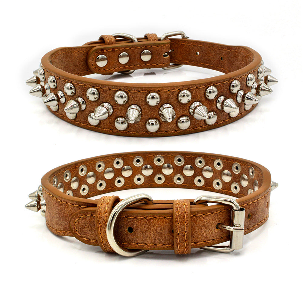 Nublada Leather Spiked Pet Collar – Adjustable | 8 Colours | XXS–XL