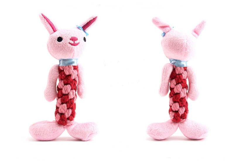 Cute Character Plush Squeaky Molar Dog Toy - 8 Designs