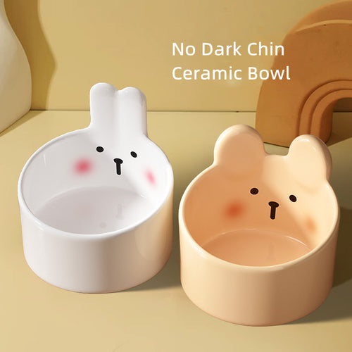 Blush Critter Ceramic Pet Bowl - Cute Character Design