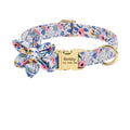 BellyRub Floral Dog Collar Customisable – Adjustable Pet Collar for Dogs & Cats | S, M & L