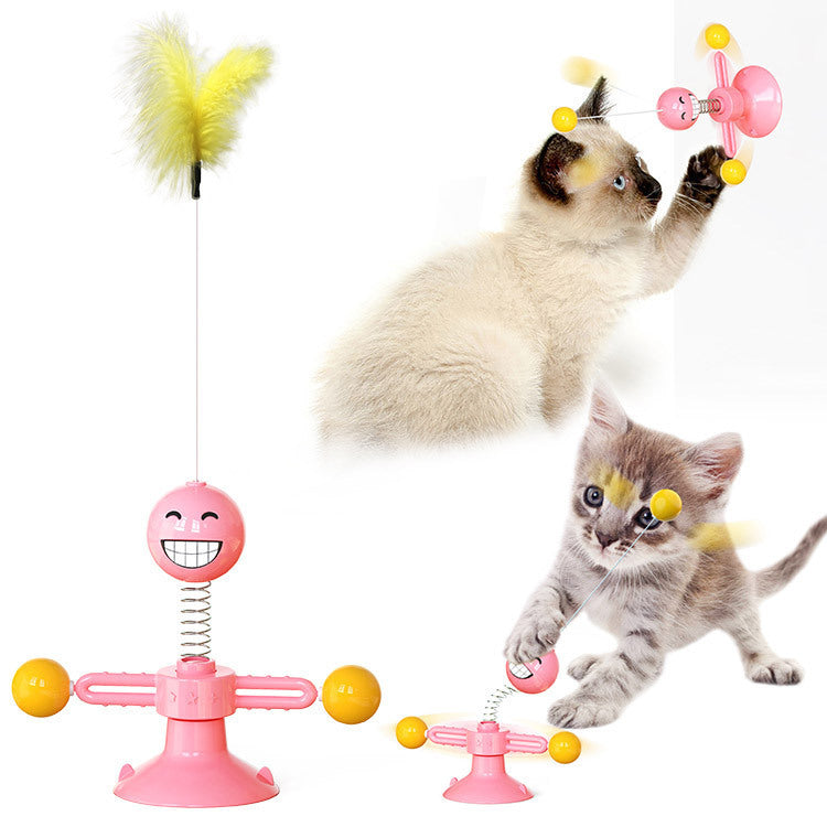 Cat Rotating Windmill Toy - Scratch, Itch & Teeth Cleaning Multi-Function