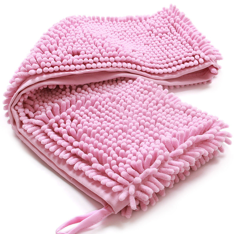 Chenille Pet Bath Towel - Soft & Absorbent for Dogs & Cats