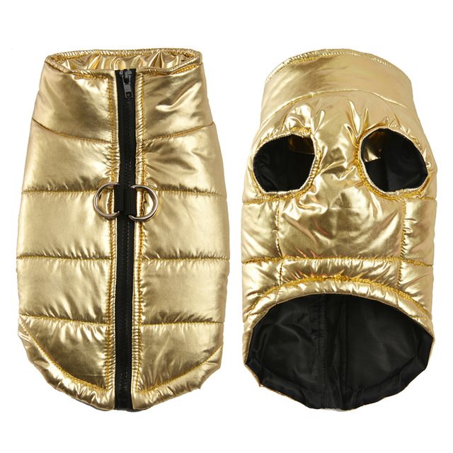Golden Quilted Dog Vest Jacket - Autumn & Winter Essential