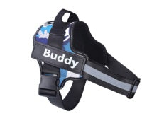 Personalised Camouflage Dog Harness - Custom Name, Reflective, XS-XXL