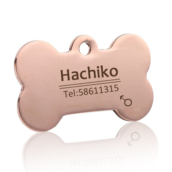 Stainless Steel Custom Pet ID Tag - Free Engraving, Dogs & Cats, 4 Colours & 2 Sizes
