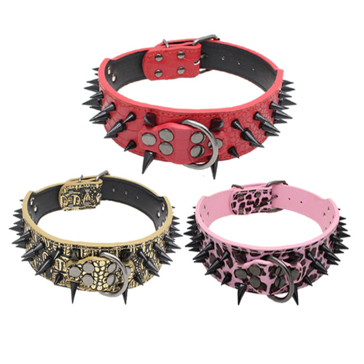 PU Rivet Dog Collar – Durable Adjustable Collar for Dogs | XS–L | 6 Colours