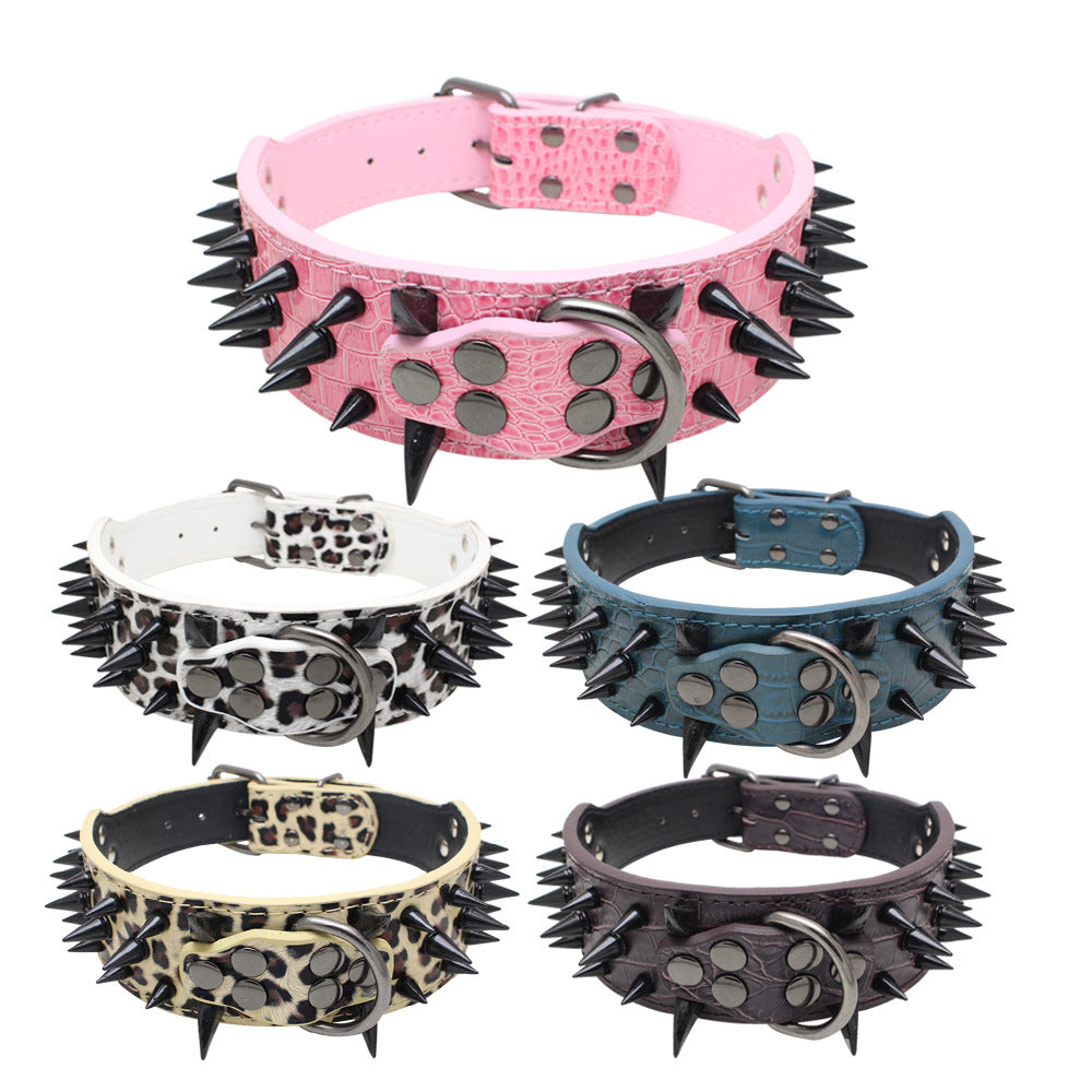 PU Rivet Dog Collar – Durable Adjustable Collar for Dogs | XS–L | 6 Colours