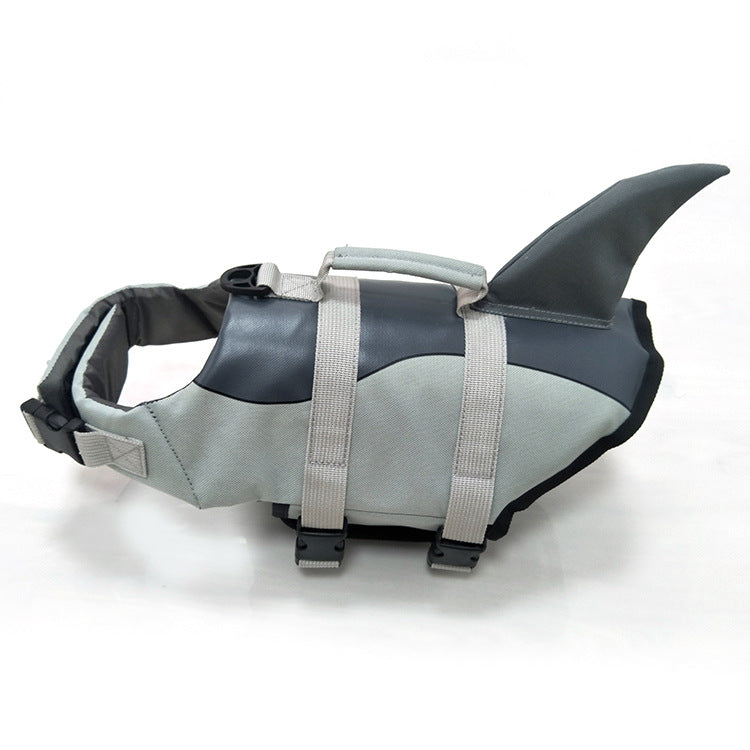 Shark & Mermaid Pet Life Jacket – Polyester Swim Vest for Dogs | Rose Red & Silver Grey | XS–XL