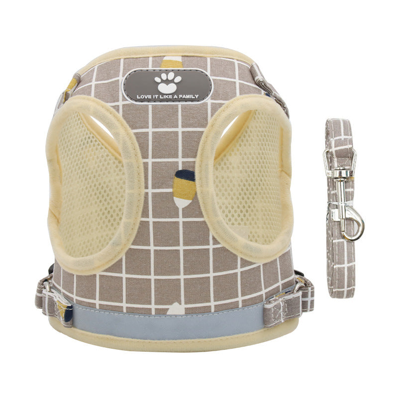 Stylish Square Design Vest Harness & Lead for Small Dogs & Cats