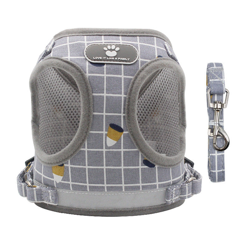 Stylish Square Design Vest Harness & Lead for Small Dogs & Cats