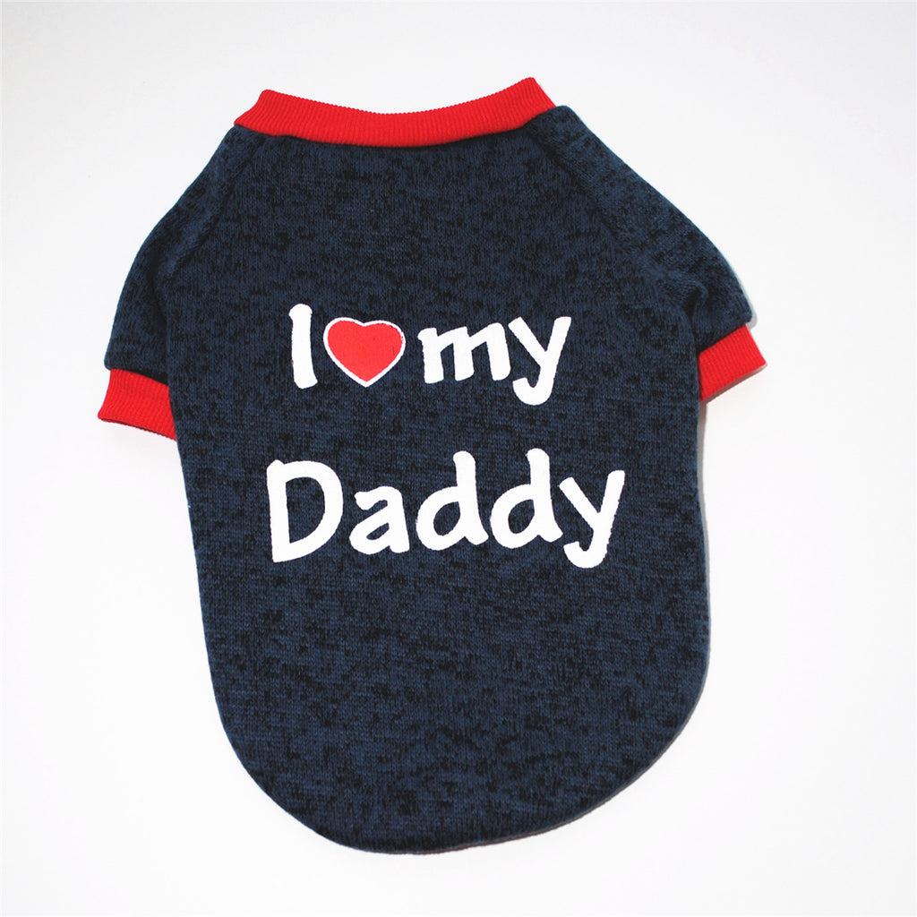 "I Love" Themed Fiber Fleece Dog Jumper
