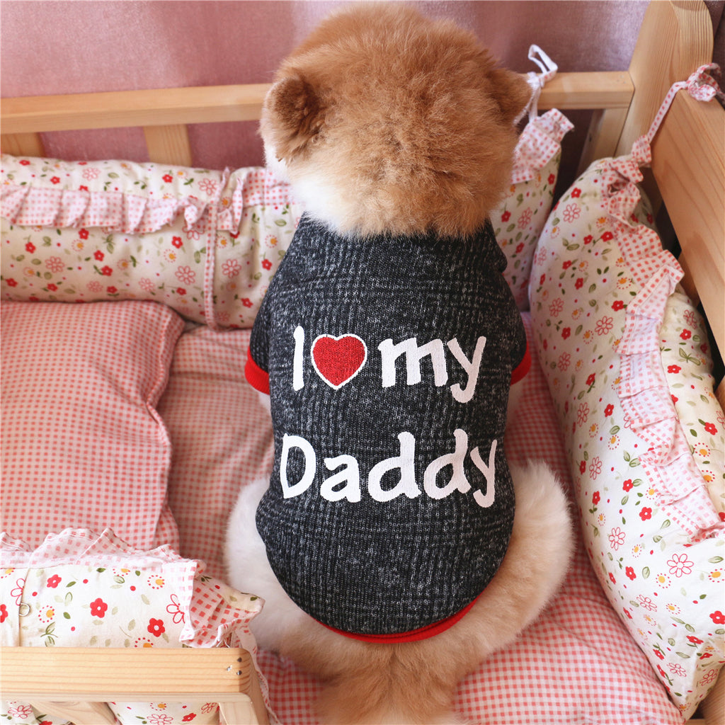 "I Love" Themed Fiber Fleece Dog Jumper