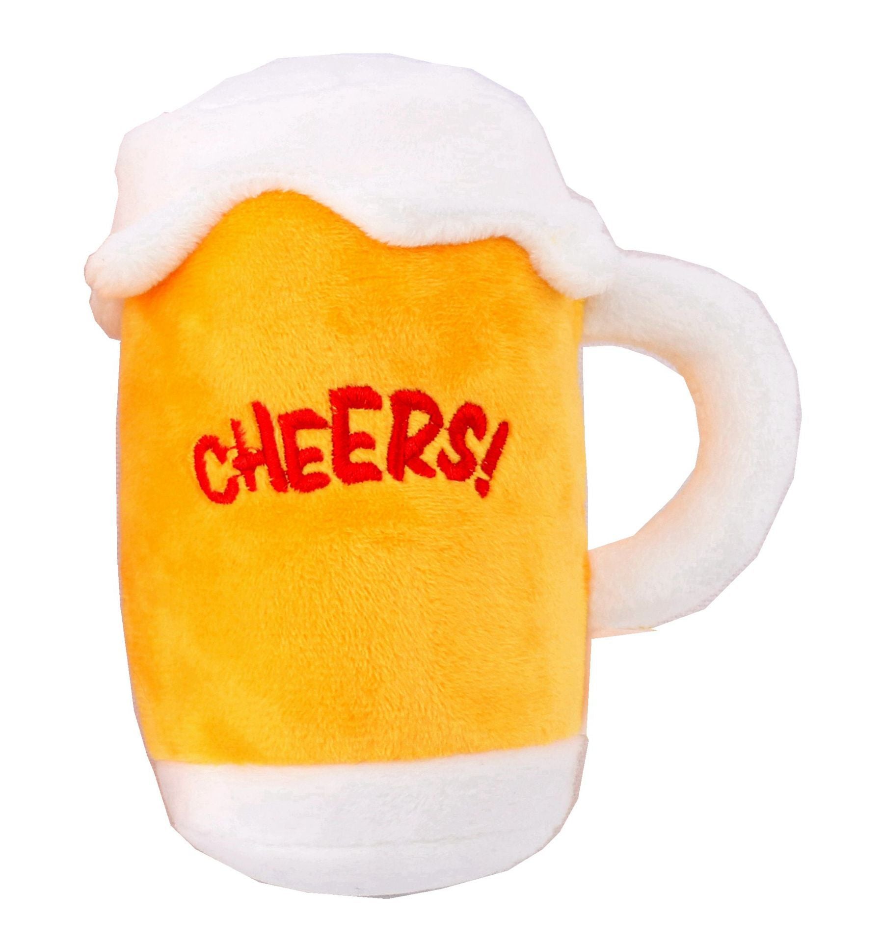 Beer Bottle & Mug Plush Squeaky Dog Toy - Novelty Fun