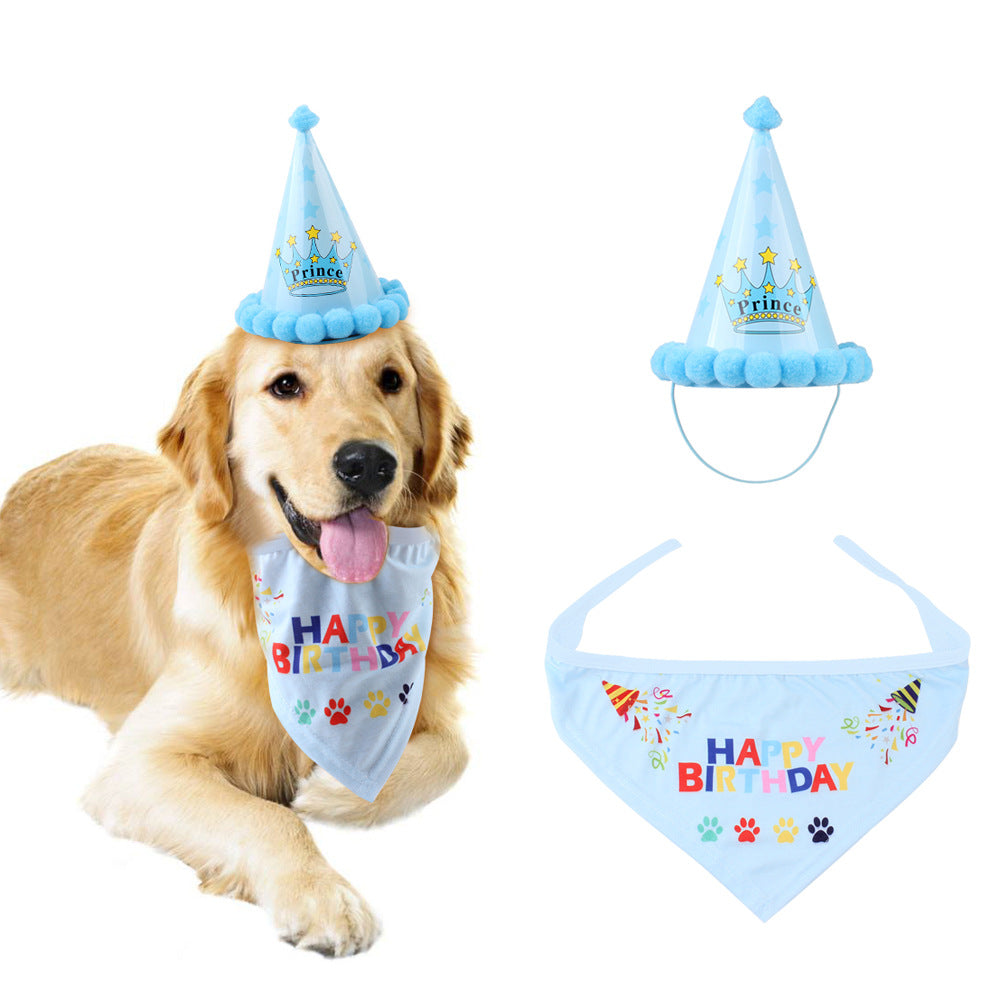Pet Birthday Hat & Bandana Set - Celebration Crown for Dogs & Cats
