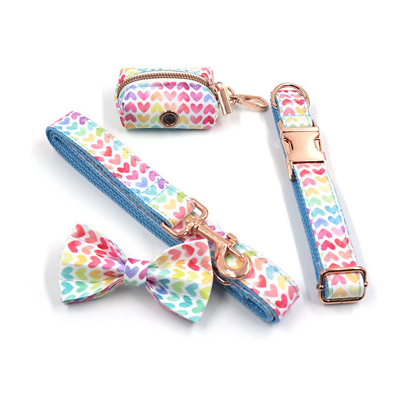 Complete Pet Walking Set - Collar, Leash, Bow, Harness & Bag